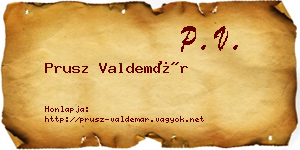 Prusz Valdemár névjegykártya